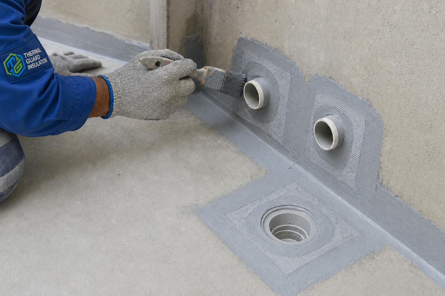 Wet area - pipe and drain detailing